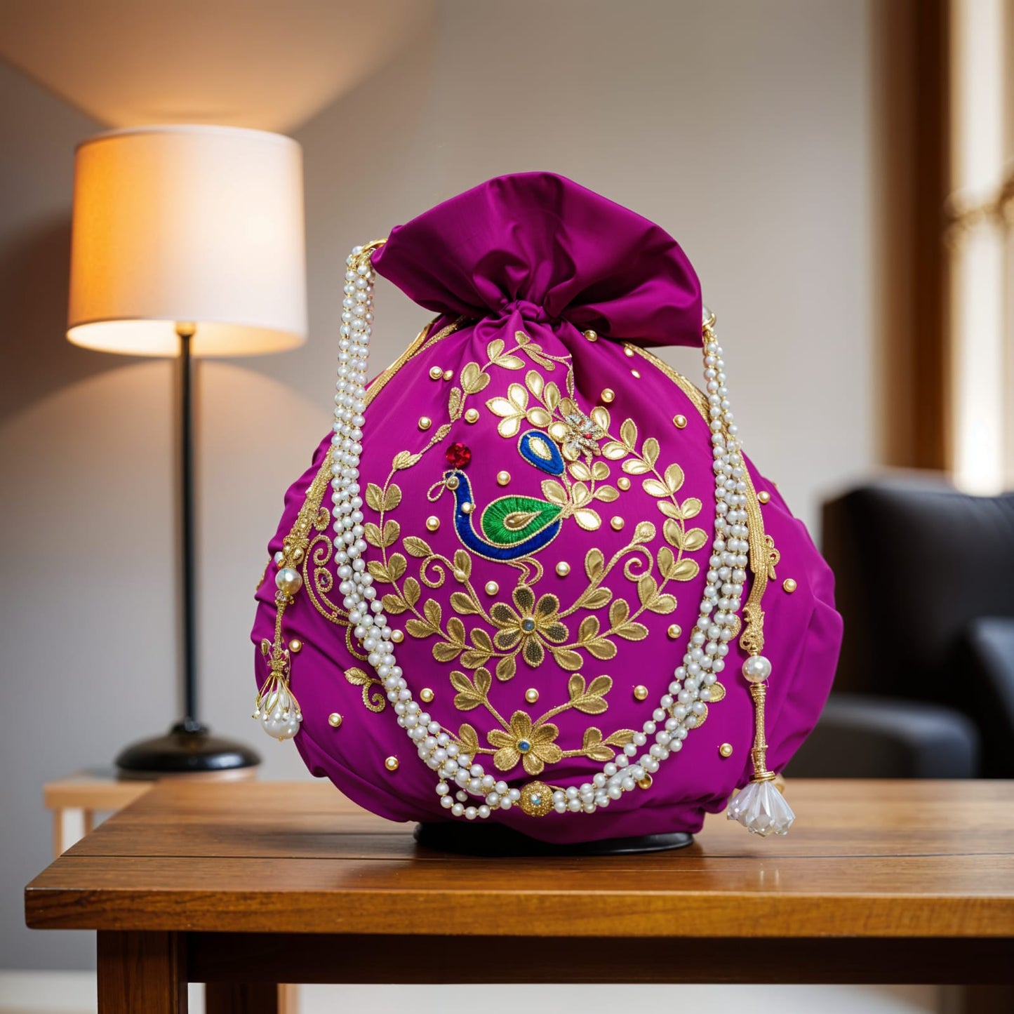 Silk Gottapatti Morni 10x9 Potli Bag