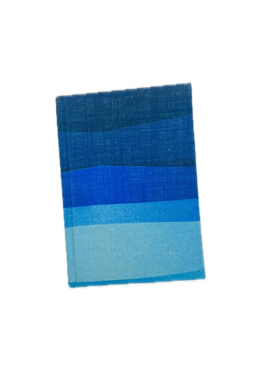 Handmade blue fabric with gradient colors paper diary